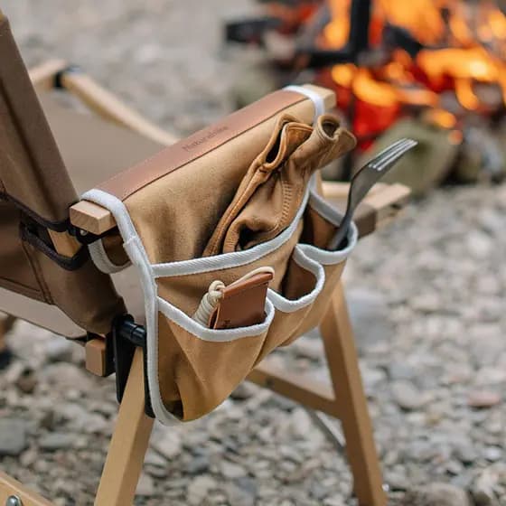 Cadeira de acampamento ao ar livre saco de apoio de braço Kemite cadeira lateral saco de armazenamento multifuncional co