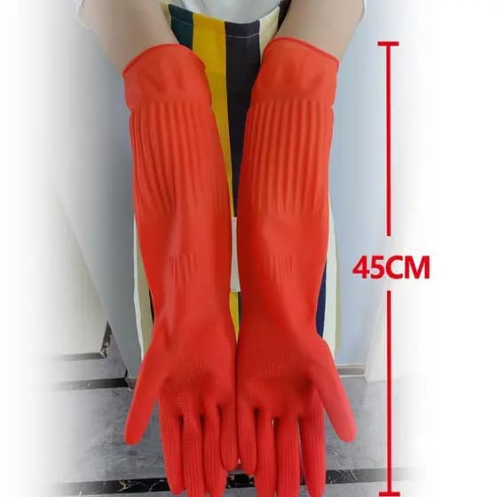 Xiangbao 620 luvas estendidas de látex para lavar louça doméstica, seguro de trabalho, trabalho doméstico, borracha, ant