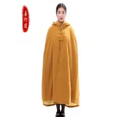 Inverno engrossado dupla camada acolchoado expulsando frio quente camada meditação manto meditação manto roupas das mulh