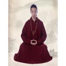 Primavera outono linho Layman roupas de Yoga meditação manto meditação manto feminino de comprimento médio casaco mascul