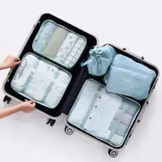 [Conjunto de 7 peças] versão coreana bolsa de armazenamento de viagem conjunto de seis peças à prova d'água bolsa organi