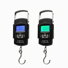 398 frete grátis balança de gancho portátil atualização de escala expressa com fita métrica Backlight balança portátil c