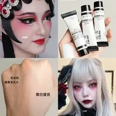 Base líquida branca pura beleza trigo preto cor mistura cor base líquida ópera palco maquiagem Halloween maquiagem branc