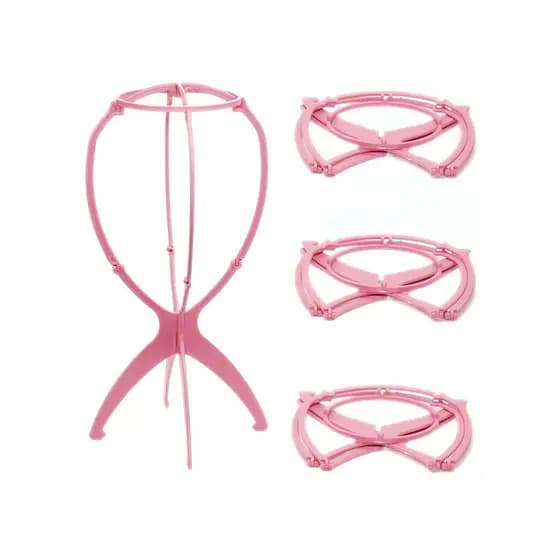 Suporte de peruca dobrável, suporte de plástico grosso, ferramenta de armazenamento de peruca, caixa inteira, desconto