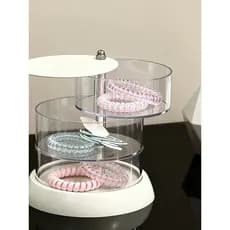 Caixa de armazenamento puff D1zdq001-Acessórios de cabelo caixa de armazenamento cocar rotativo Rack de armazenamento pu