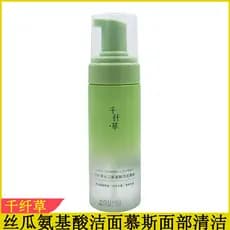 Qianxiancao Bucha Mousse de Limpeza de Aminoácidos 150ml Creme de Limpeza Leite de Limpeza Espuma Rica de Limpeza Profun