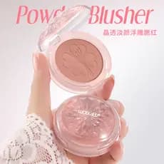 WODWOD Cristal Transparente Luz Rosto Em Relevo Blush Delicado Sedoso Não Fácil de Aglomerar Boa Mancha Luz Cor Natural