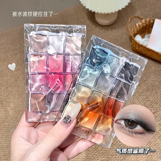Gege bear gege bear onda de água cor paleta de sombra doze cores sombra Natural fino piscando fosco paleta de sombra
