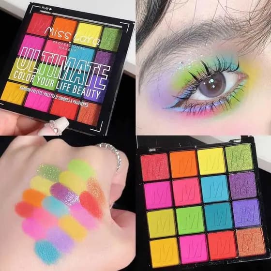 Paleta de sombras de cor genuína pérola amarelo azul verde estudante arte mostrar palco maquiagem cosméticos especiais