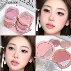 Recomendado ~ Paleta de Blush de maquiagem coreana, duas cores, uma placa, multiuso, destaque, expansão de brilho, encol