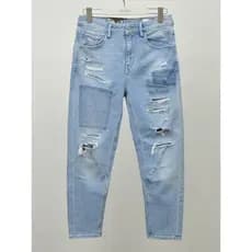 Primavera verão jeans capaz jeans estilo unissex lavado rasgado salpicado tinta calças cônicas tridimensional sob medida