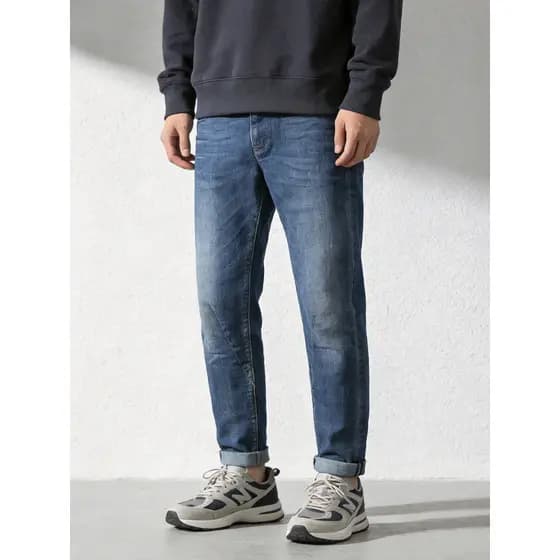 Tamanho pequeno capaz jeans primavera outono jeans masculino fino-ajuste pés pequenos Street Wear angustiado 3D fogão Ca