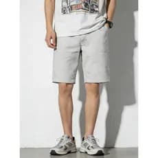 TOY STORY Verão Branco Denim Fino Calças de Perna Média Capaz JEANS Calças Masculinas de Cinco Pontos Elásticas Shorts M