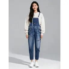 Super econômico bem-estar capaz jeans feminino primavera outono jeans macacão macacão na moda idade