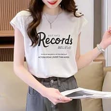 Zhenweisi branco puro algodão camiseta de manga curta 2026 verão novo estilo diário Casual camiseta mais magro olhar All
