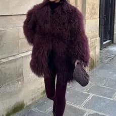 Além de casaco de pelúcia europeu americano estilo feminino inverno novo estilo elegante celebridade casaco de pele sint