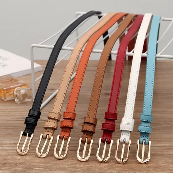 Ultra-costo-eficaz [100% couro puro] cinto fino feminino acessório decorativo saia cinto All-Match ser