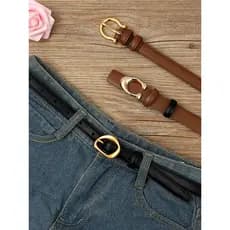 [100% couro puro] moda simples cinto senhoras acessórios all-match couro genuíno estilo feminino all-match Jeans cinto