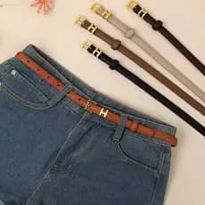 [Super requintado + super fácil de combinar] cinto fino de couro puro feminino cinto estreito saia combinando de couro g