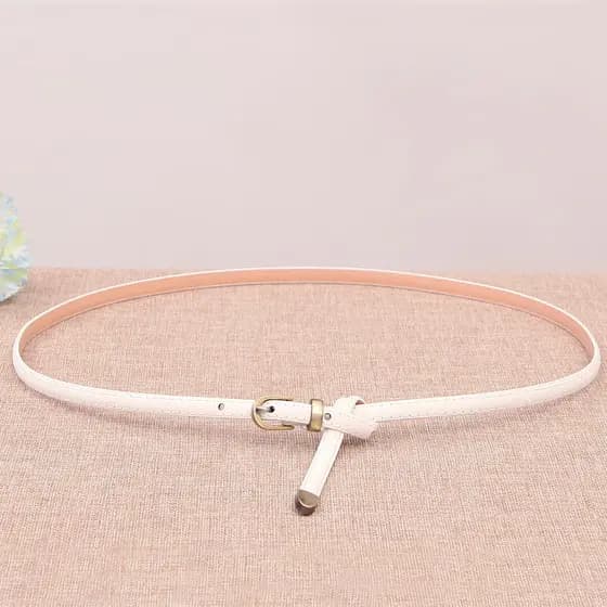[100% couro genuíno] cinto fino estreito senhoras decorativo combinando saia versão coreana simples All-Match cinto saia
