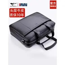 Sete lobos maleta masculina de couro genuíno bolsa de negócios grande capacidade 2026 novo estilo de couro Cross-body bo
