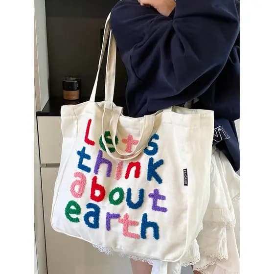 Carta bolsa de lona meninas 2025 novo estilo grande capacidade estudante saco de pano Super quente sacola bolsa de ombro