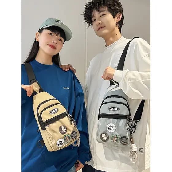 Bolsa pequena com vários bolsos feminina 2025, novo estilo, bolsa de peito, bolsa esportiva para celular, de ombro