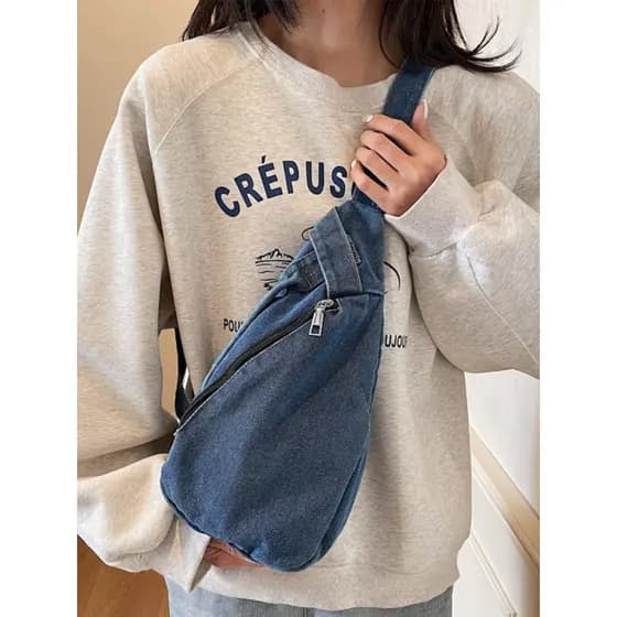 Japonês Retro Denim cintura saco masculino street Wear ins ombro mensageiro saco feminino tendência de rua All-Match esp