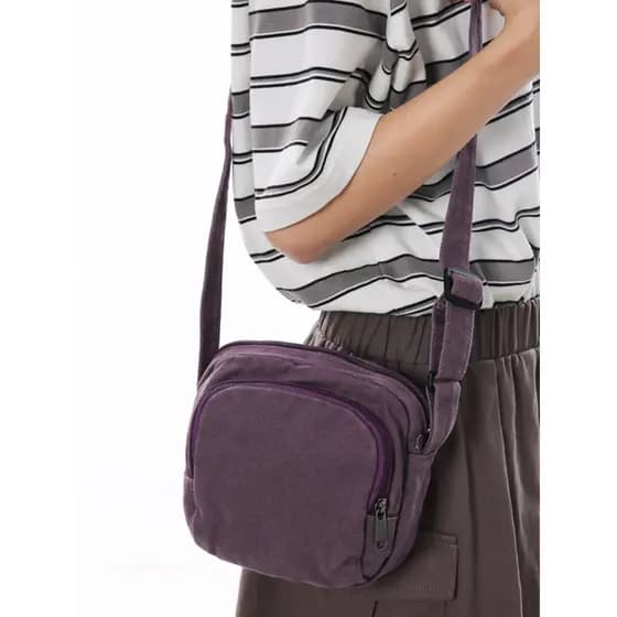 Casual novo estilo pequeno saco feminino bolsa de ombro ins bolsa de lona versão coreana Mini trabalho saco do telefone