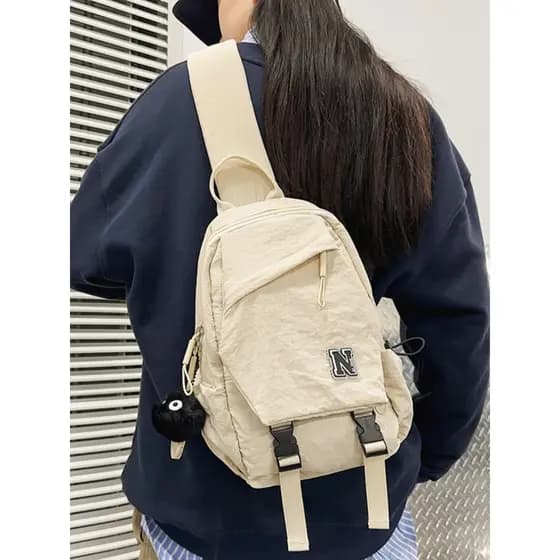 Ins Street Wear saco de peito masculino grande capacidade Casual All-Match bolsa de ombro simples Cross-corpo saco espor