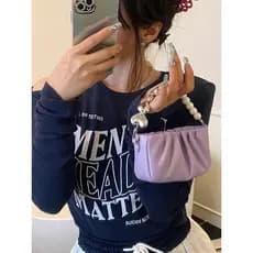 Bolsa de corrente de pérola feminina estilo coreano ins simples verão plissado nuvem saco 2025 nicho na moda de um ombro