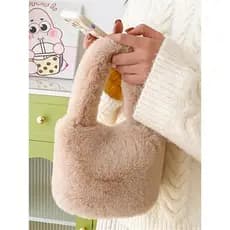 Novo estilo saco feminino 2026 temperamento textura cor sólida saco de pelúcia moda All-Match bolsa bonito balde saco