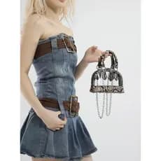 Estilo Retro corrente bolsa de ombro feminina 2026 novo estilo High-End transparente geléia saco bolsa escudo saco do me