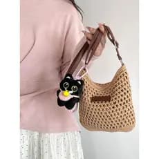 Bolsa de malha de fio de algodão de verão francês bolsa de malha feminina 2026 novo estilo High-End sentimento elegante
