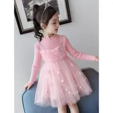 Meninas 3 vestido primavera outono 4 crianças moda camisola de malha vestido 5 meninas 6 versão coreana 7 moda vestido d