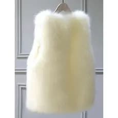 Novo estilo outono inverno colete branco feminino estudante versão coreana jaqueta de pele de pelúcia colete de pele gro