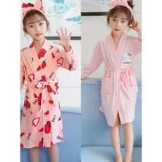 Meninas camisola estilo fino primavera outono verão crianças roupões de banho penteado algodão crianças meninas pijamas