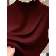 Gola falsa interna de malha feminina All-Match outono inverno curto branco fungo borda meia gola alta sem mangas colete