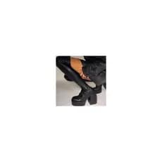 Sapatos femininos tamanho grande botas de dedo do pé redondo feminino salto grosso sola grossa europeu americano sobre o