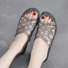 Novo transparente antiderrapante quarto chinelos de cristal feminino verão plástico Casual casa ao ar livre usar chinelo