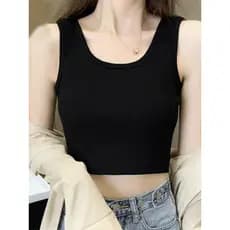 Novo curto esportes Bottoming sem mangas camisola verão topo bonito volta magro-ajuste exterior usar colete apertado