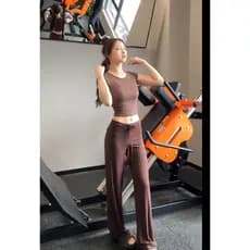Corpo beleza Yoga calças femininas cintura alta em linha reta mais magro olhar Drape calças esportivas quatro estações U
