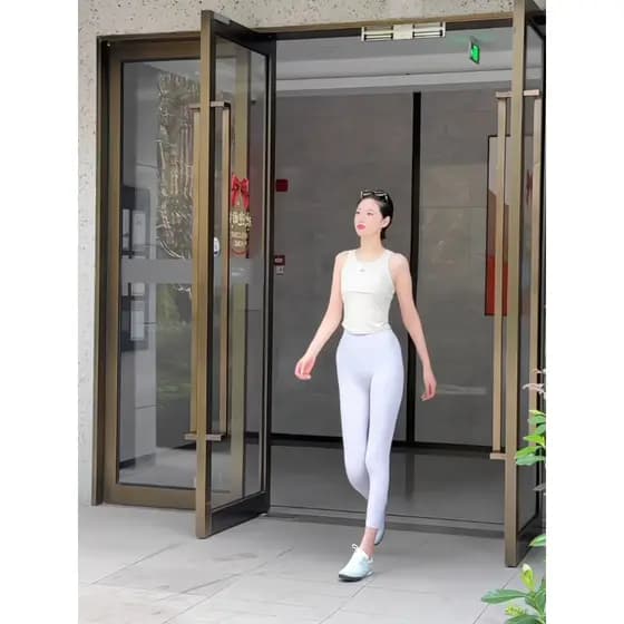 Estilo esportivo simples calças de Yoga mulheres cintura alta magro-ajuste mais magro olhar Leggings branco