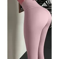 Corpo beleza borda rosa cintura alta Hip-Lifting magro Sweatpants feminino nu sentido moldar calças de Yoga Ultra-fino S
