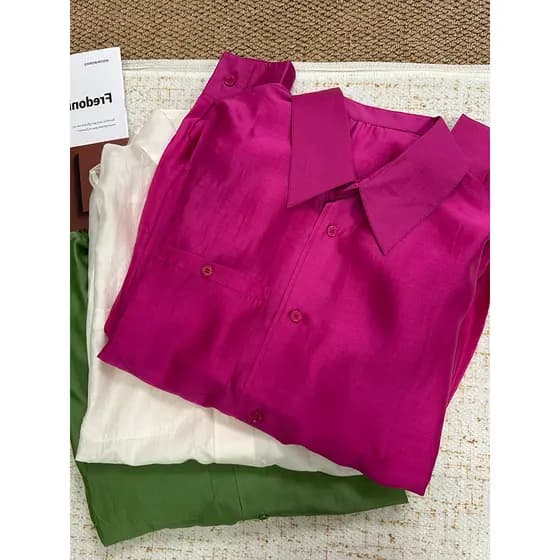 Deus Leite!!Camisa branca a luminosa da fruta do dragão!2026 Camisa de lapela com novo produto no início da primavera