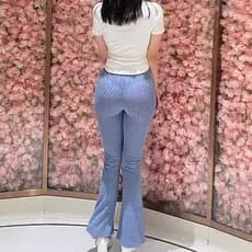 Curvo sobre transparente interior ao ar livre Leggings de cintura alta elástico nádegas magro quente menina queimado cal