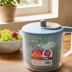 Seca Salada Centrifuga Manual 2,5L - Escorredor de Verduras e Legumes Compacto