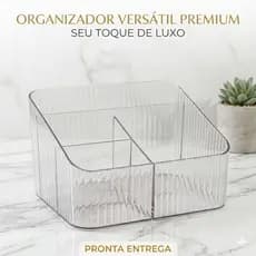 Organizador Acrílico Transparente Design Ondulado Luxo - Multiuso Durável