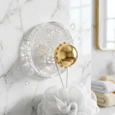 Gancho Adesivo Redondo Dourado Suporte Parede Sem Furo Banheiro Cozinha Luxo Cabideiro Acrílico