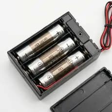 Suporte Organizador Para 3 Pilhas Aa Com Fio Saída 4.5v Chave Acionadora Tampa E Trava Pack Diy Led